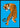 Tijger in oranje en blauw Poster