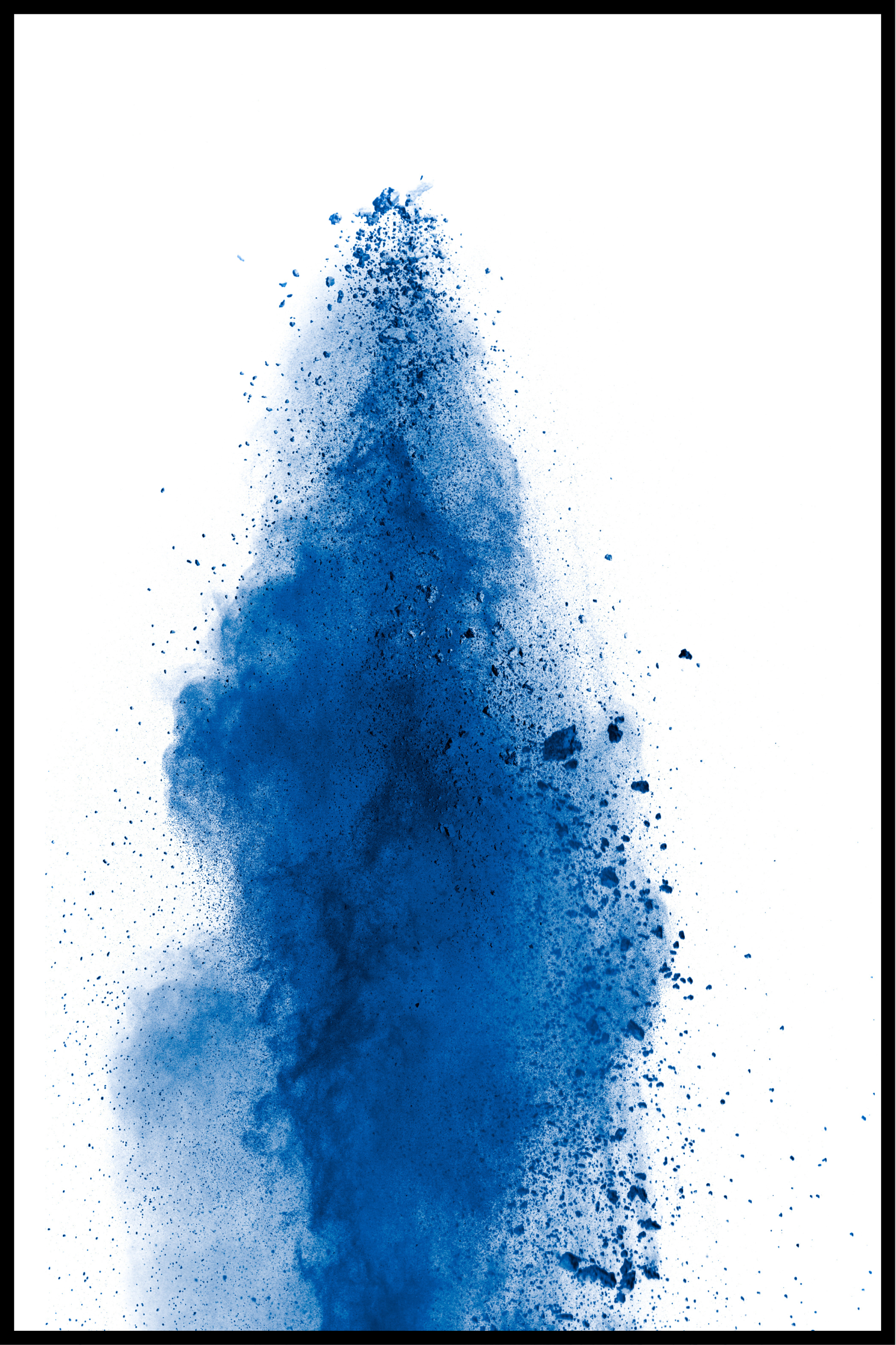 Verf in blauwe poster