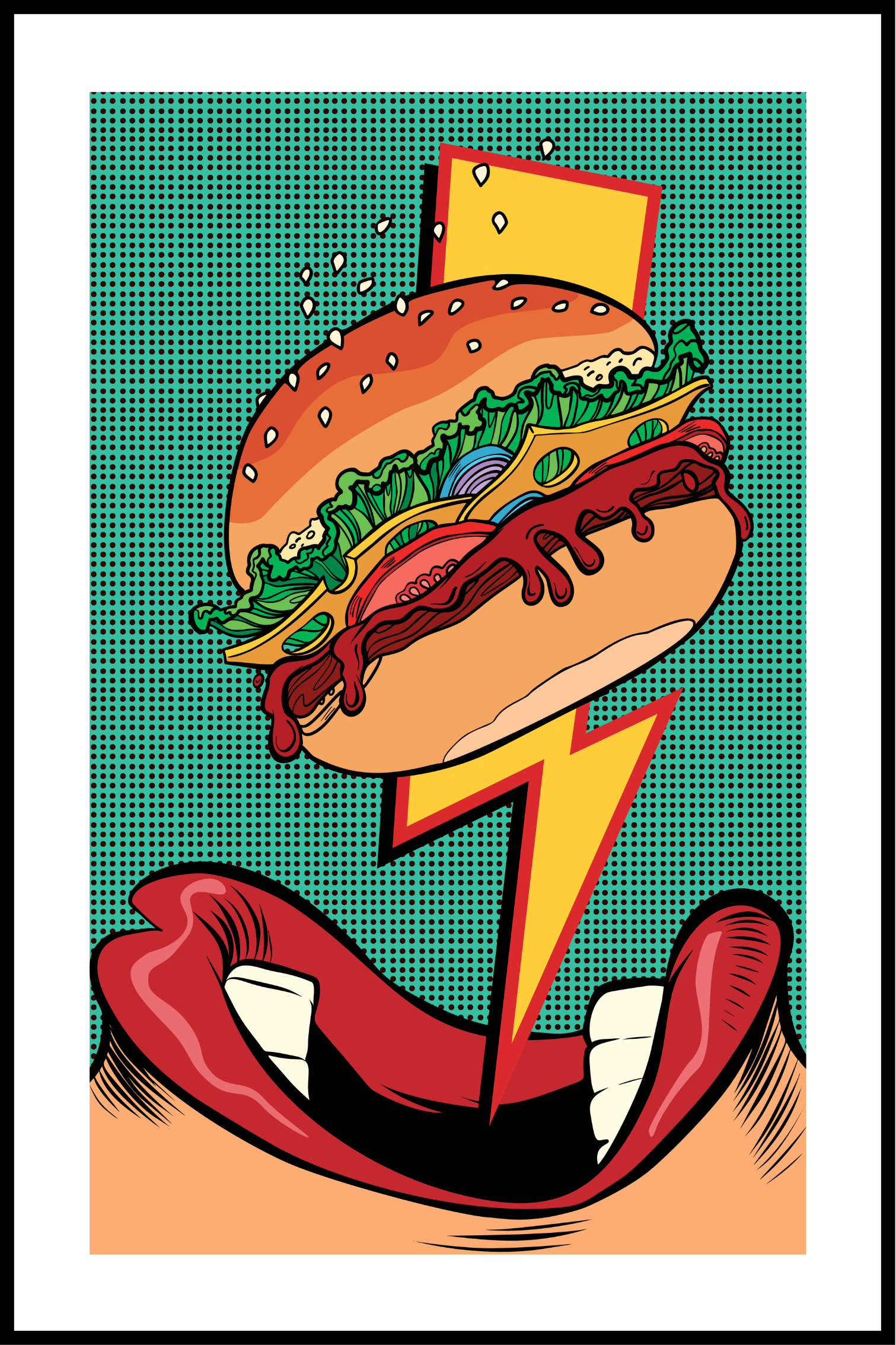 Pop-art hamburgerposter