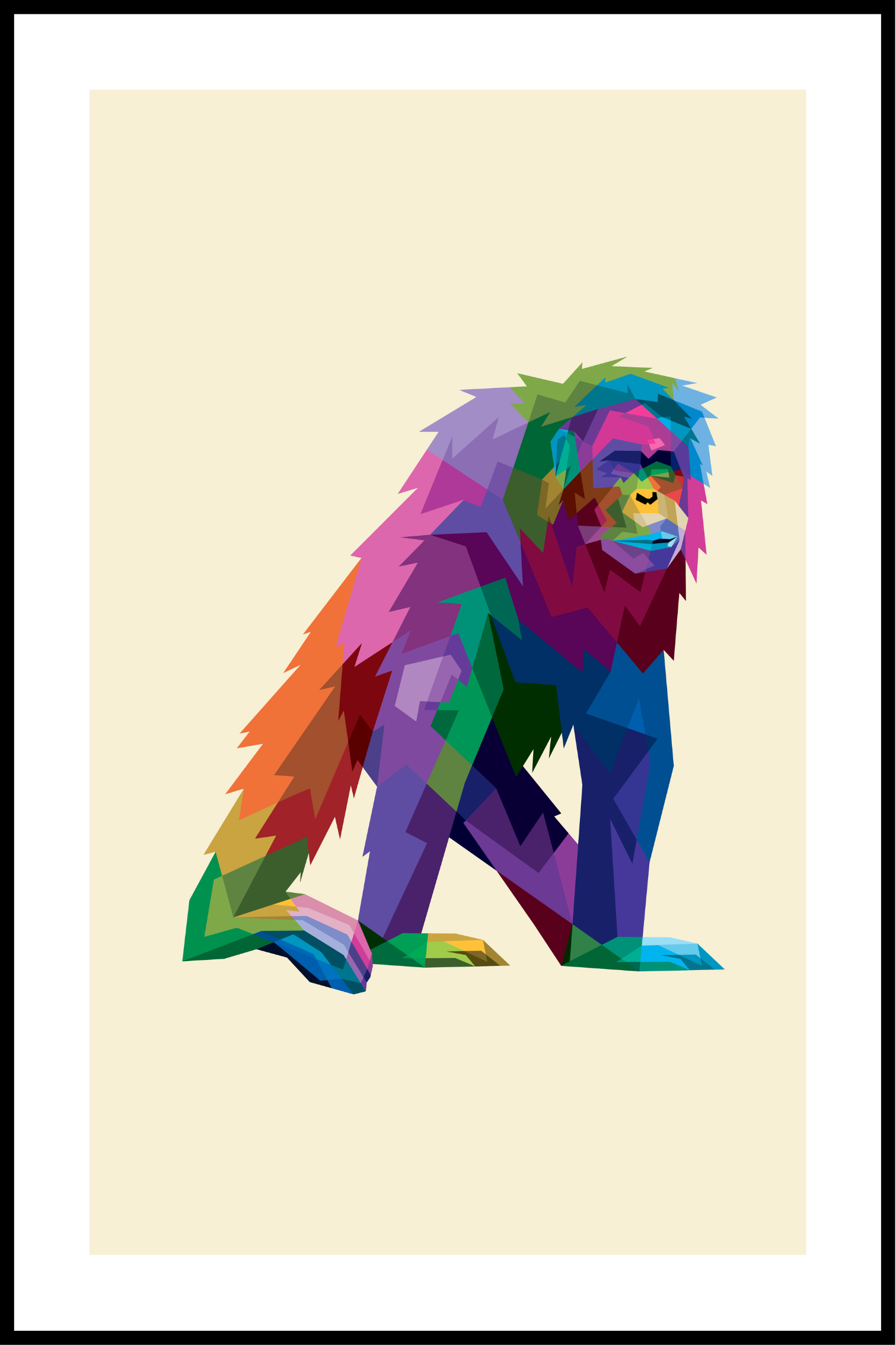 Gorilla in kleuren poster