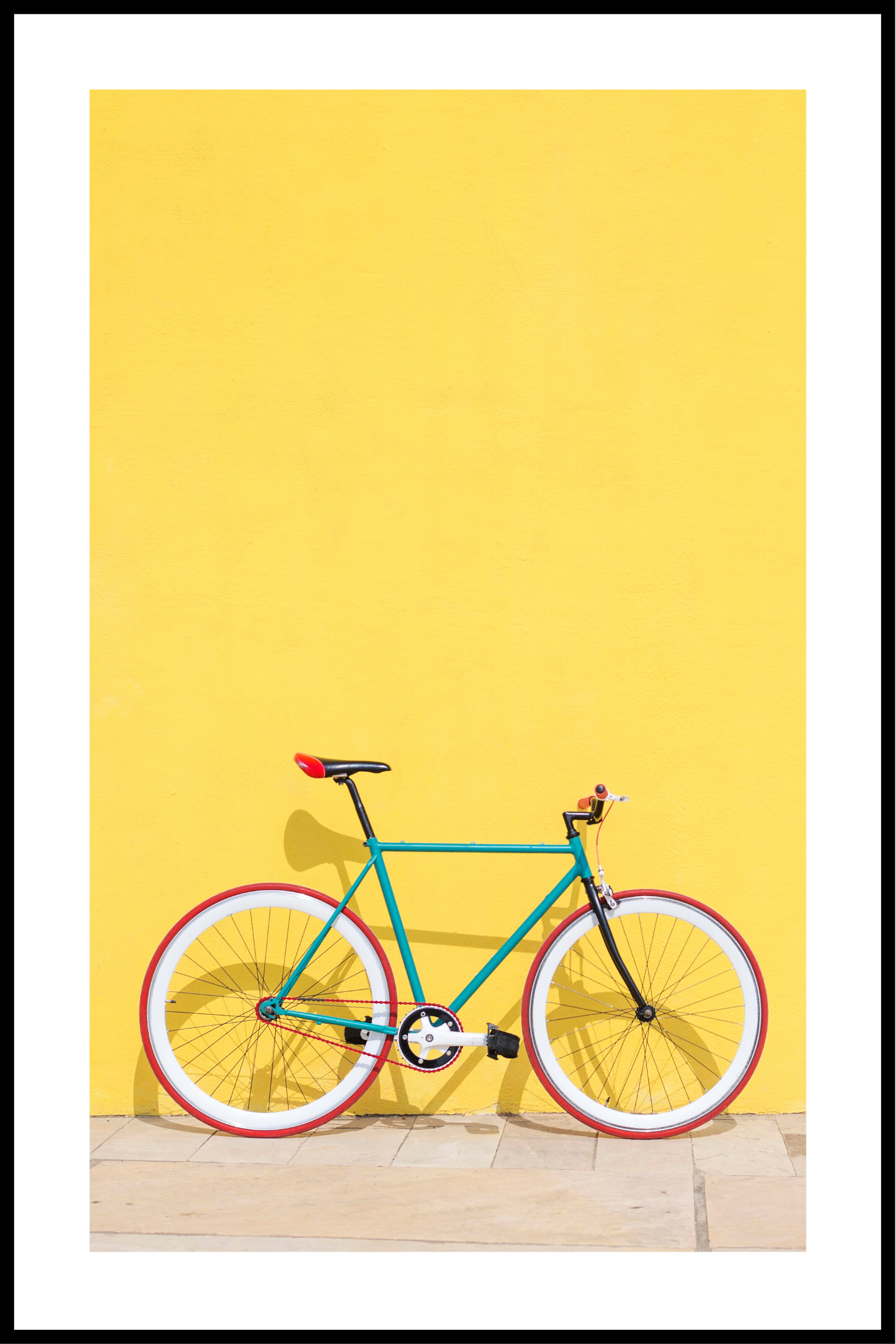 fiets gele poster