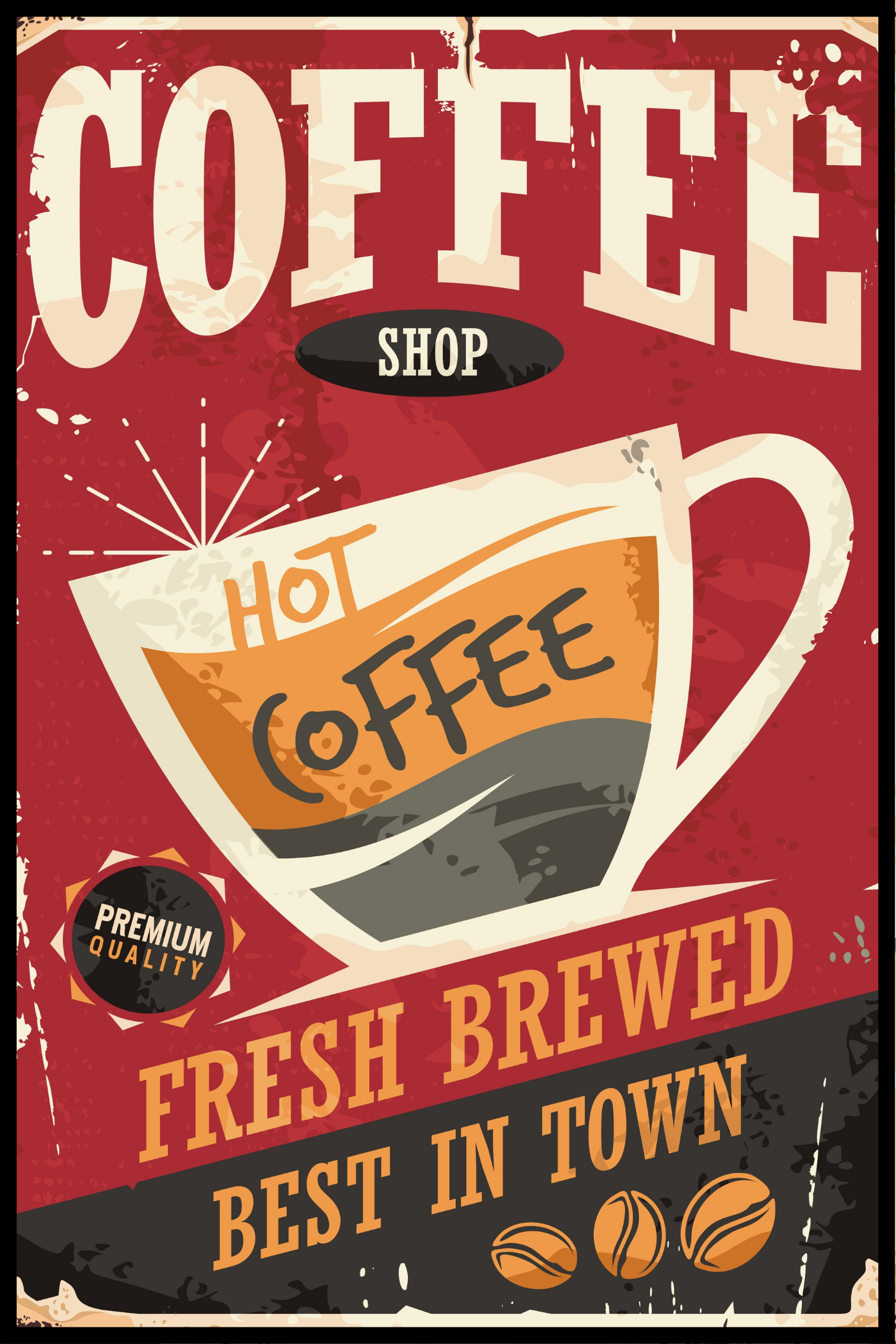 Retro koffiebord poster