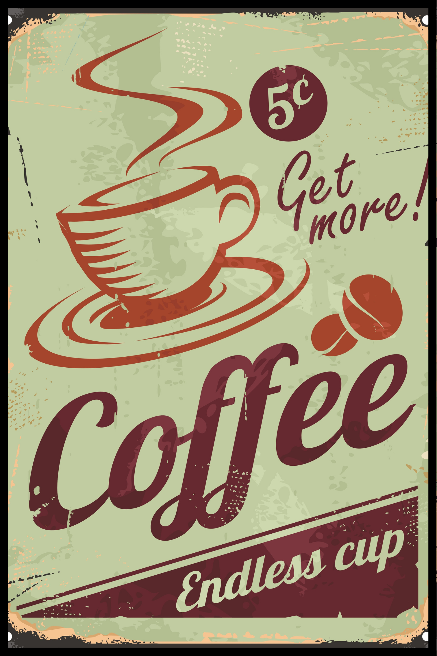 Retro koffiebord 2 Poster