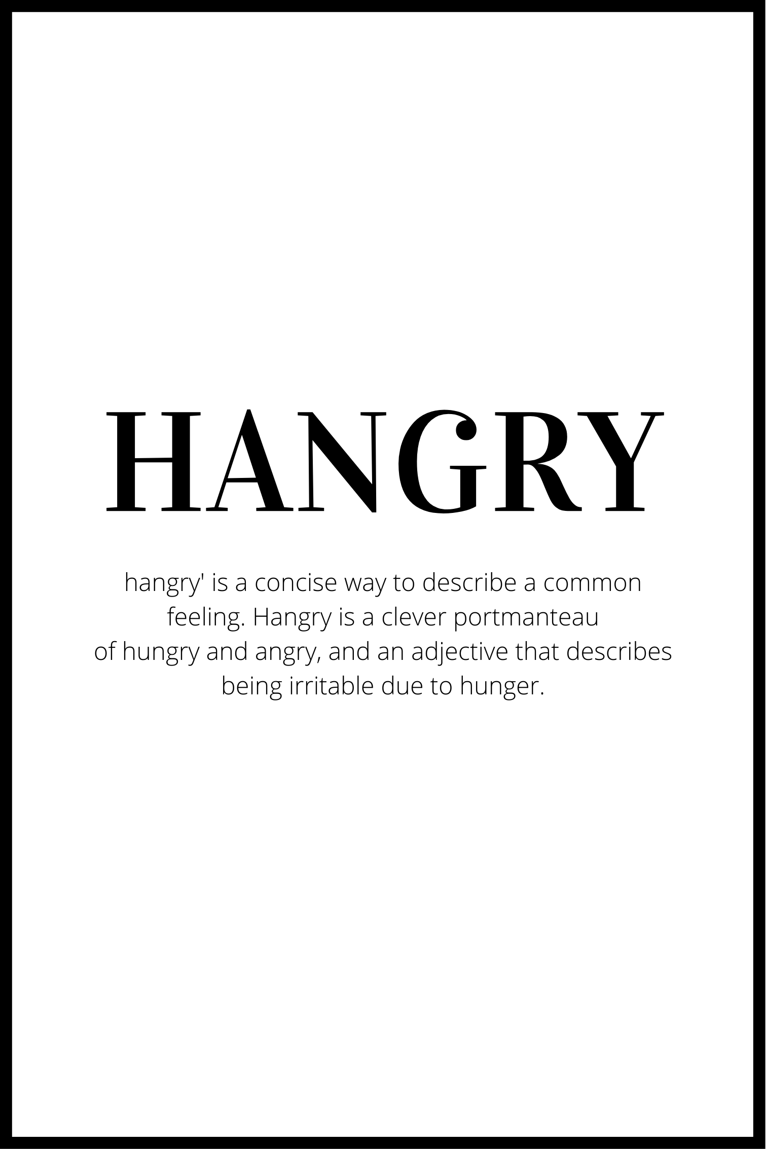 Hangry definitie poster