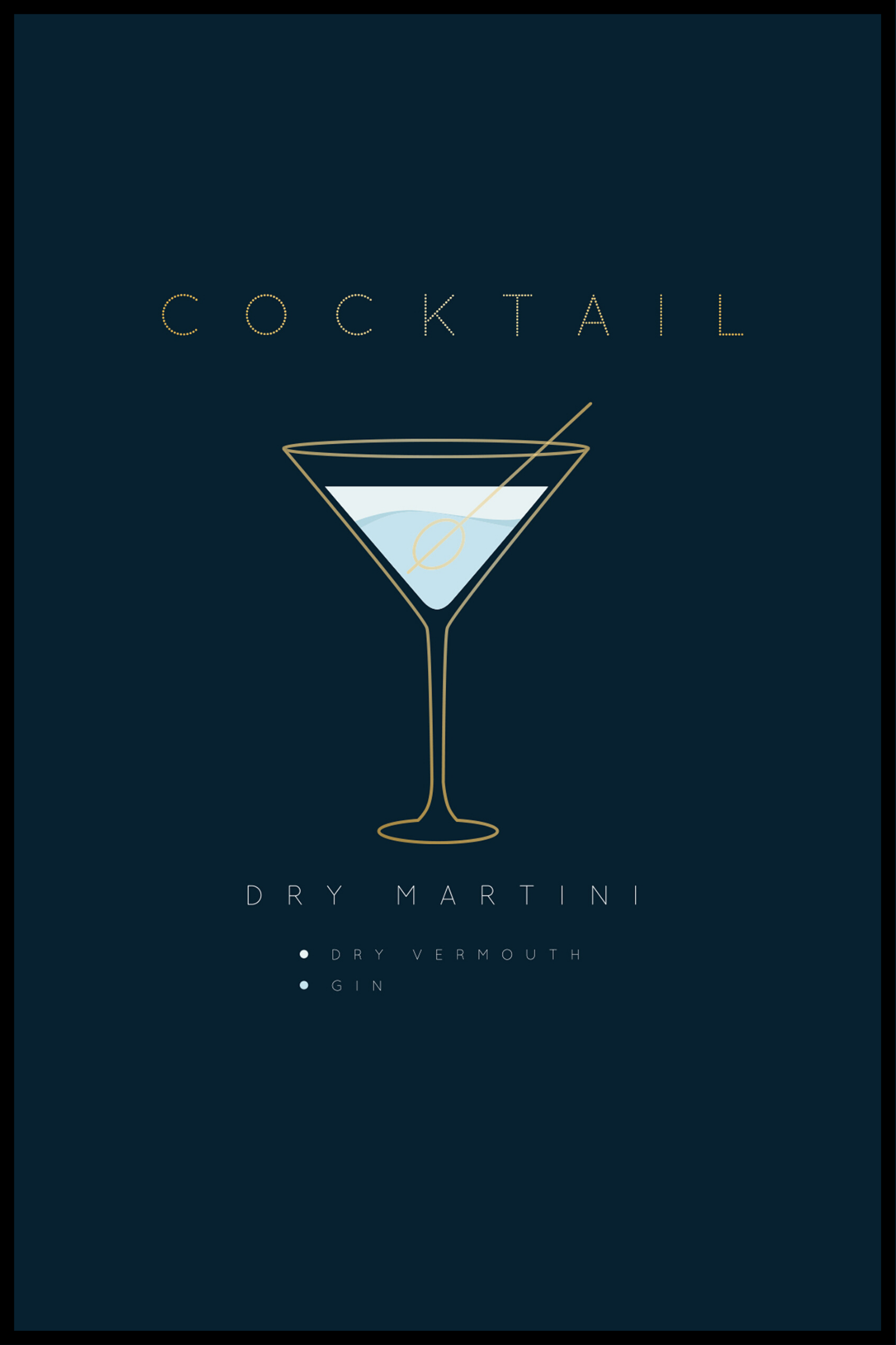 poster van droge martini-drank