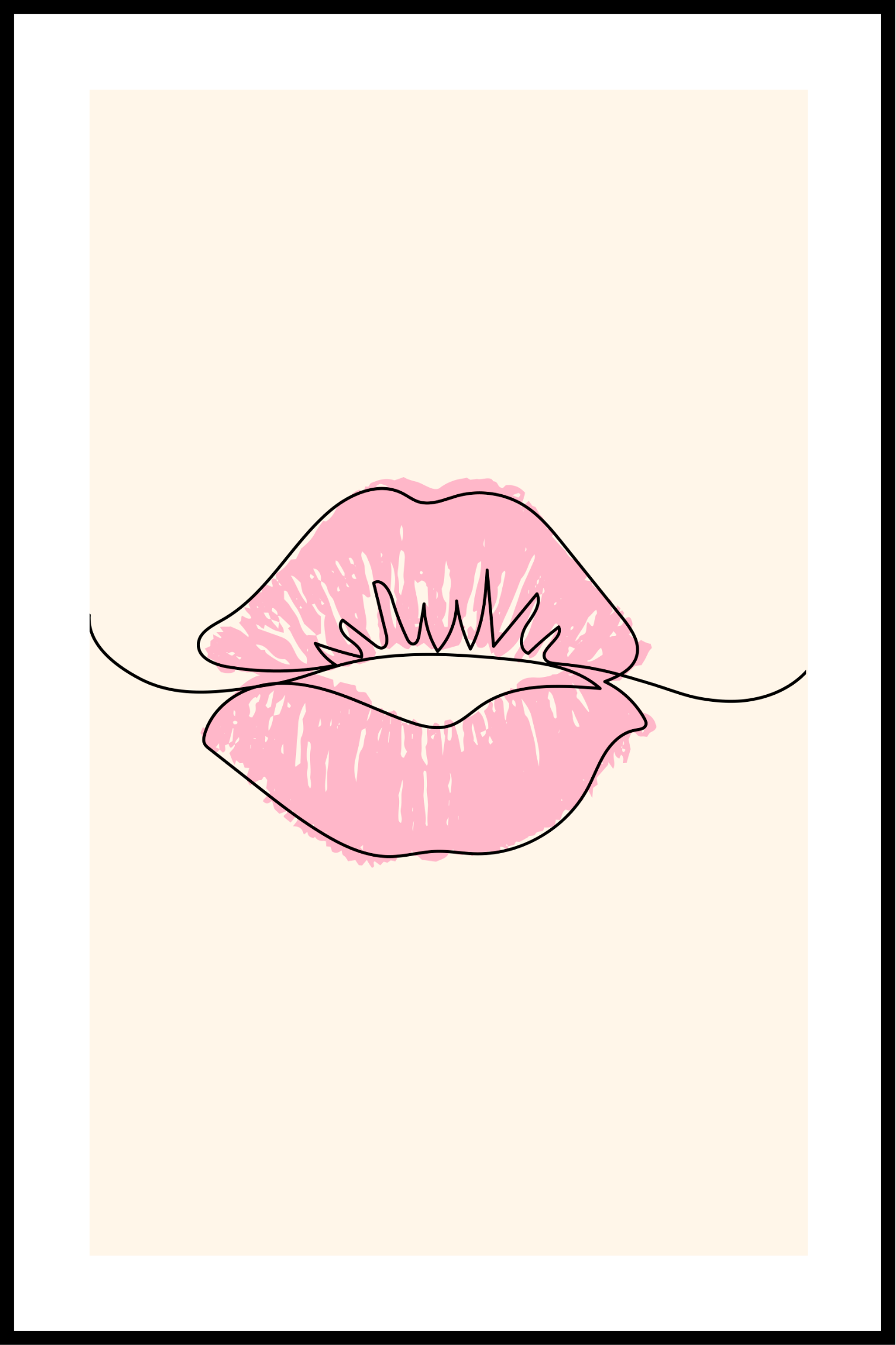 roze lippen poster