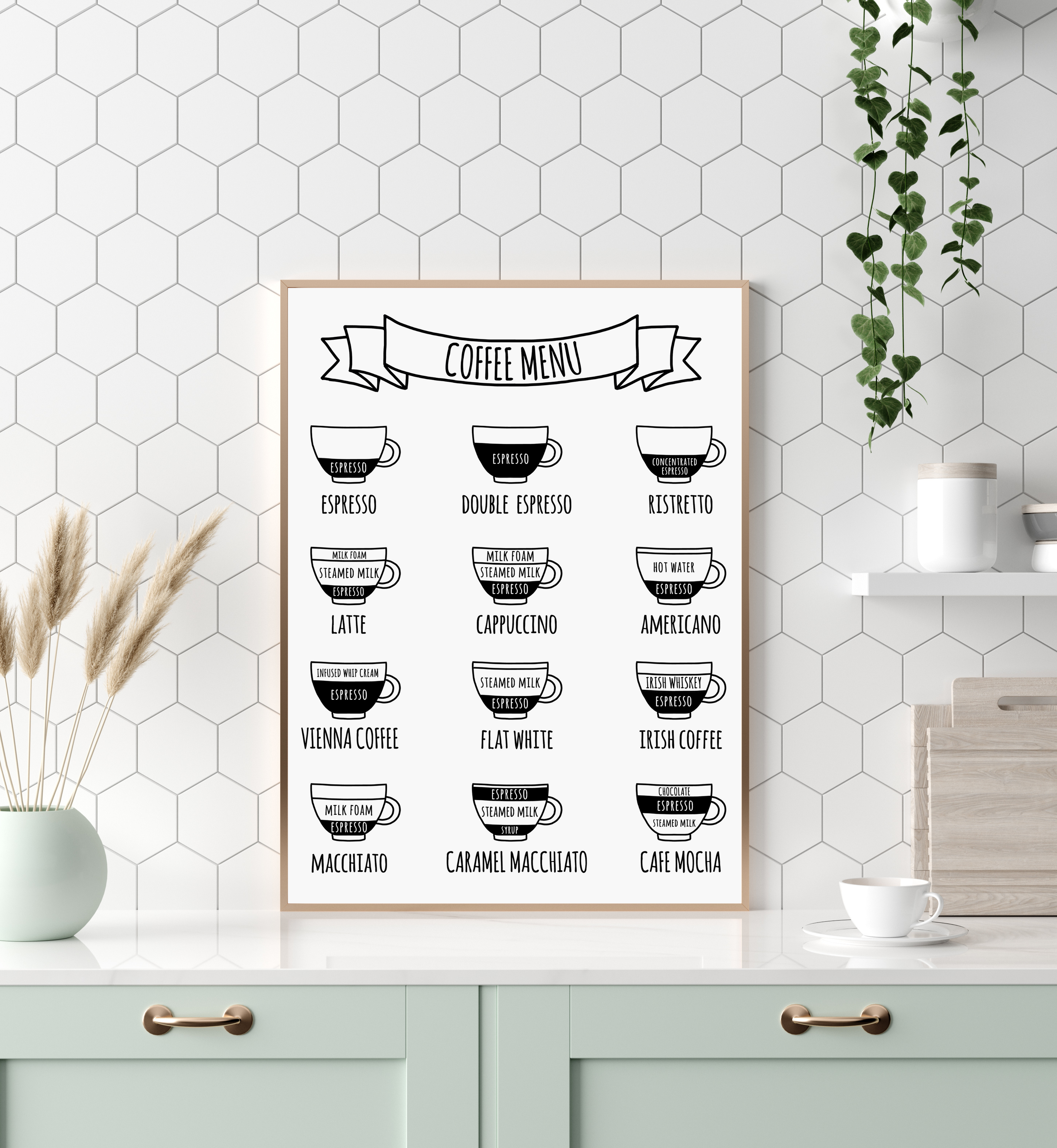 koffie menu poster 