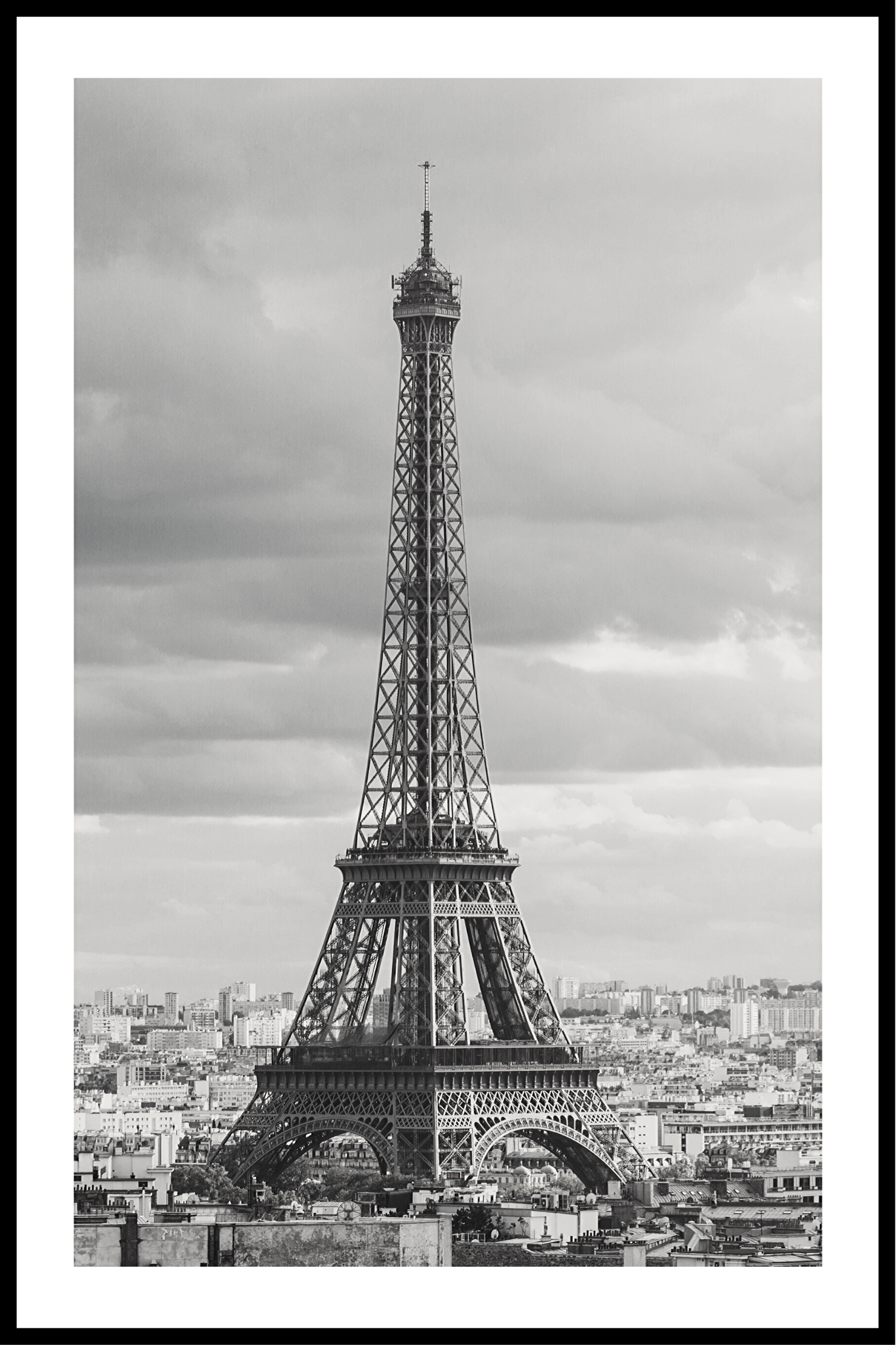 zwart-wit Eiffel-poster