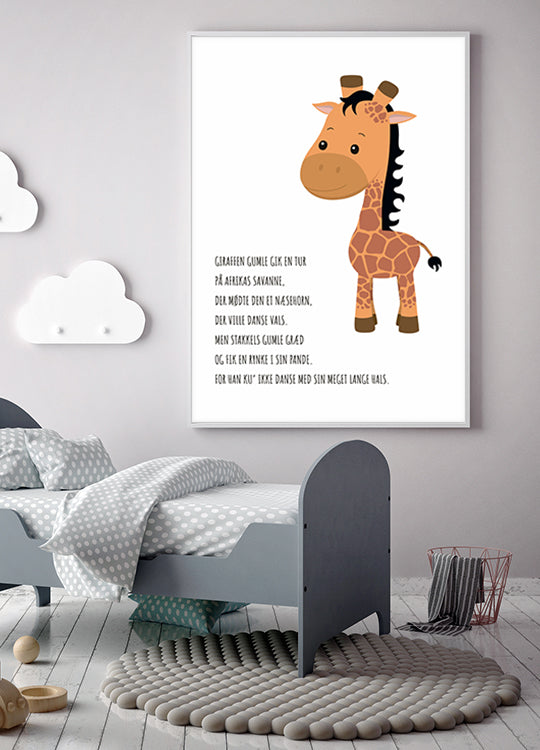 Gumle de giraf kinderposter